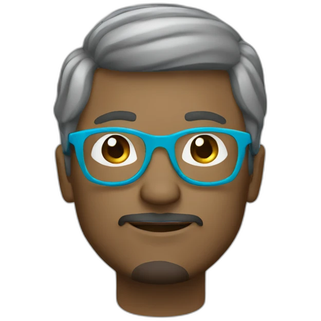A man that looks a bit like a wizard with round blue glasses, green headphones and dark blonde hair  emoji