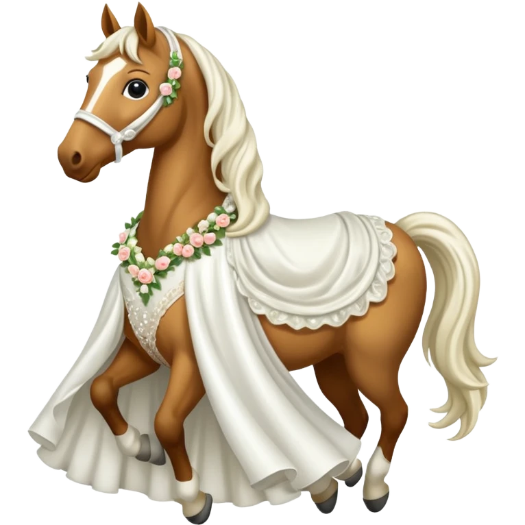 horse with a wedding dress emoji