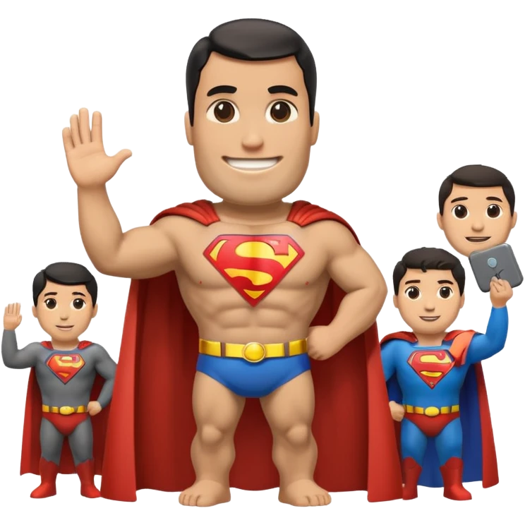 a moai emoji with a superman cape with the original face or the moai emoji with a super man saving people vibe like the superman there is some man waiting in the sky meme but then with moai emoji
