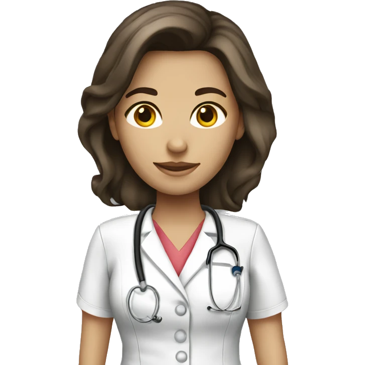 Brunette Female nurse long hair emoji