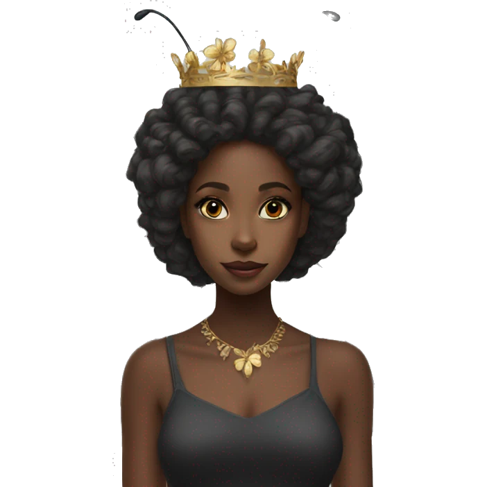 gorgeous-black girl-butterfly-crown-longhair emoji