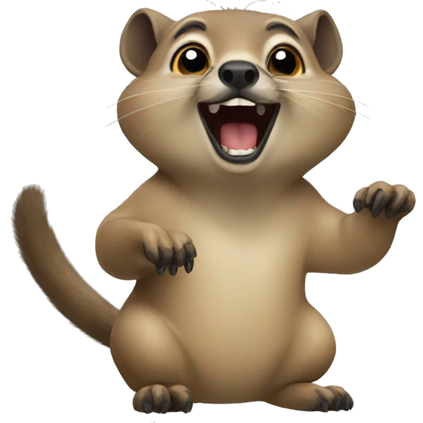 A happy hyrax emoji
