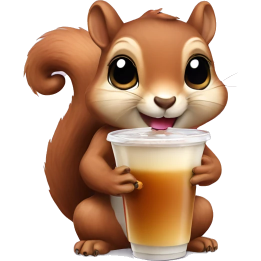 squirrel with boba tea emoji