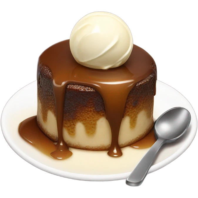 sticky toffee pudding with ice cream emoji