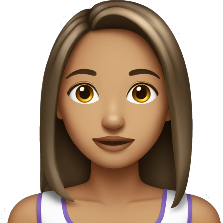 pretty brunette girl with highlights  emoji