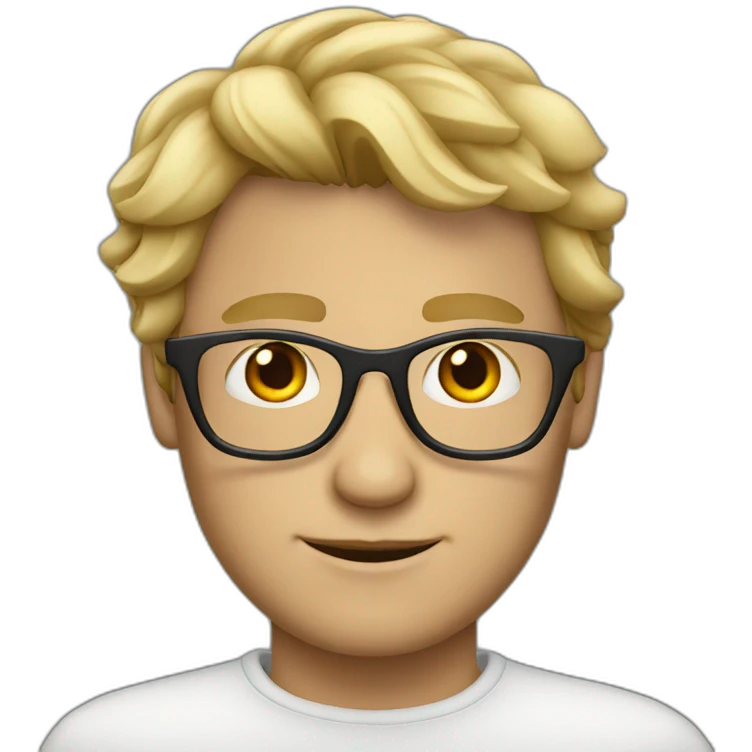 dark blond european men with glasses emoji