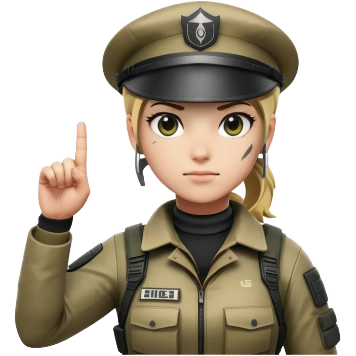 Персонаж из rainbow six siege крутит пальцем у виска emoji