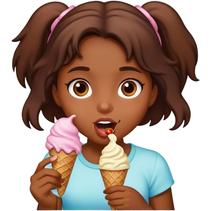 A girl with an ice cream  emoji