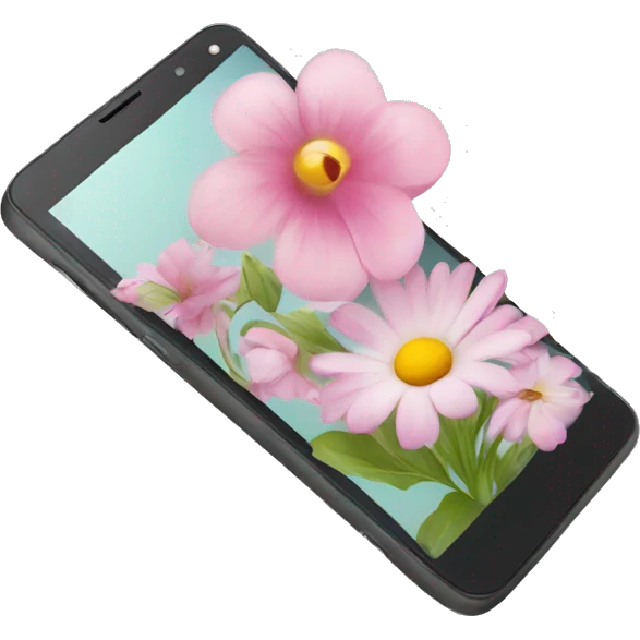 phone with flower picture emoji