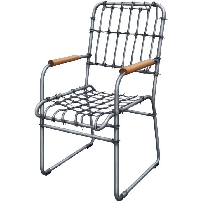 Steel chair wrapped in barbed wire emoji