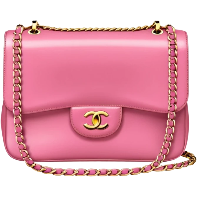 chanel pink bag with chain LIZA emoji