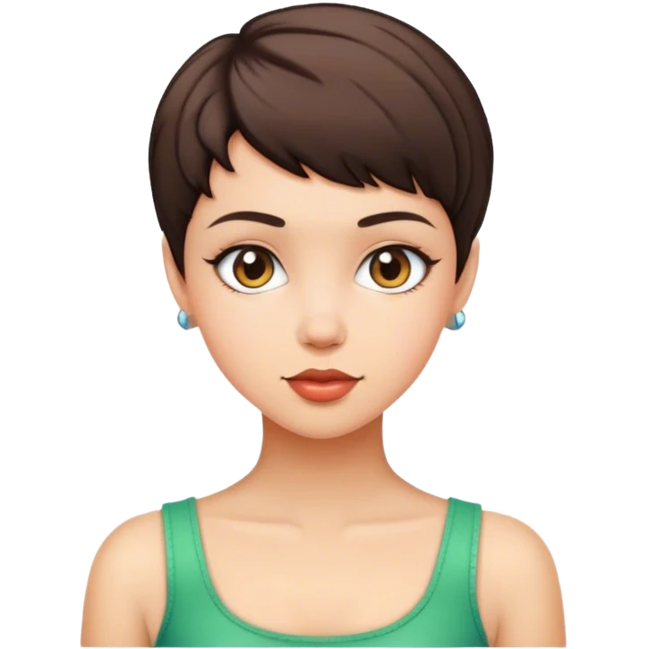 Brunette girl with pixie hair emoji
