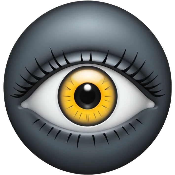 Minimal emoji, gothic futuristic eye, cold grey sclera, the pupil is fully replaced by a solid black number 8 eight, occult cyber aesthetic, sharp clean lines, flat emoji design, centered, transparent background emoji