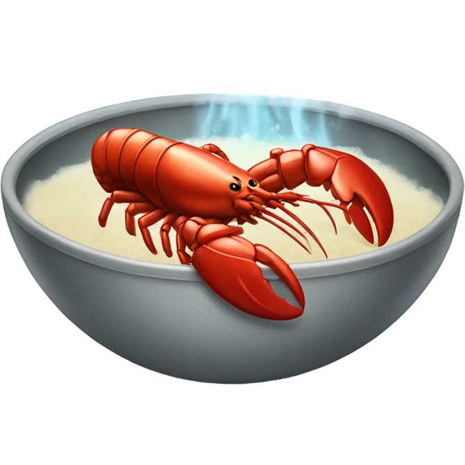 Lobster inside of a bowl boiling emoji