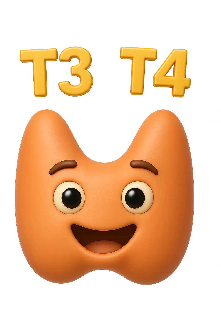 EMOJI STILE IPHONE 3D DI ormoni tiroidei che fluttuano in aria, iperrealistico 4k emoji