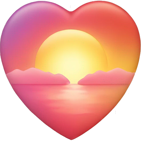 Heart with sunrise colours emoji