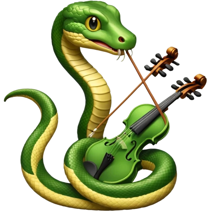 Snake playing playing violin emoji