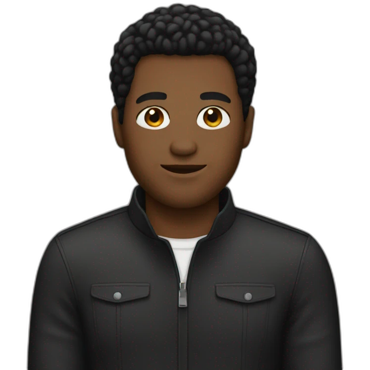 Black men with black bob emoji