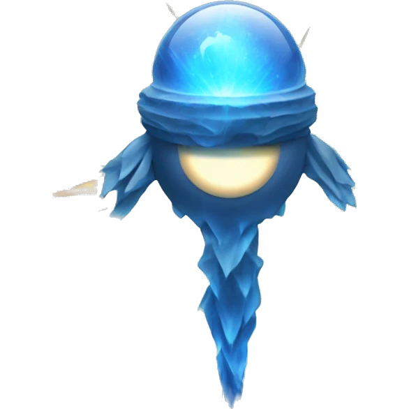 blue light sphere radiating aura  emoji