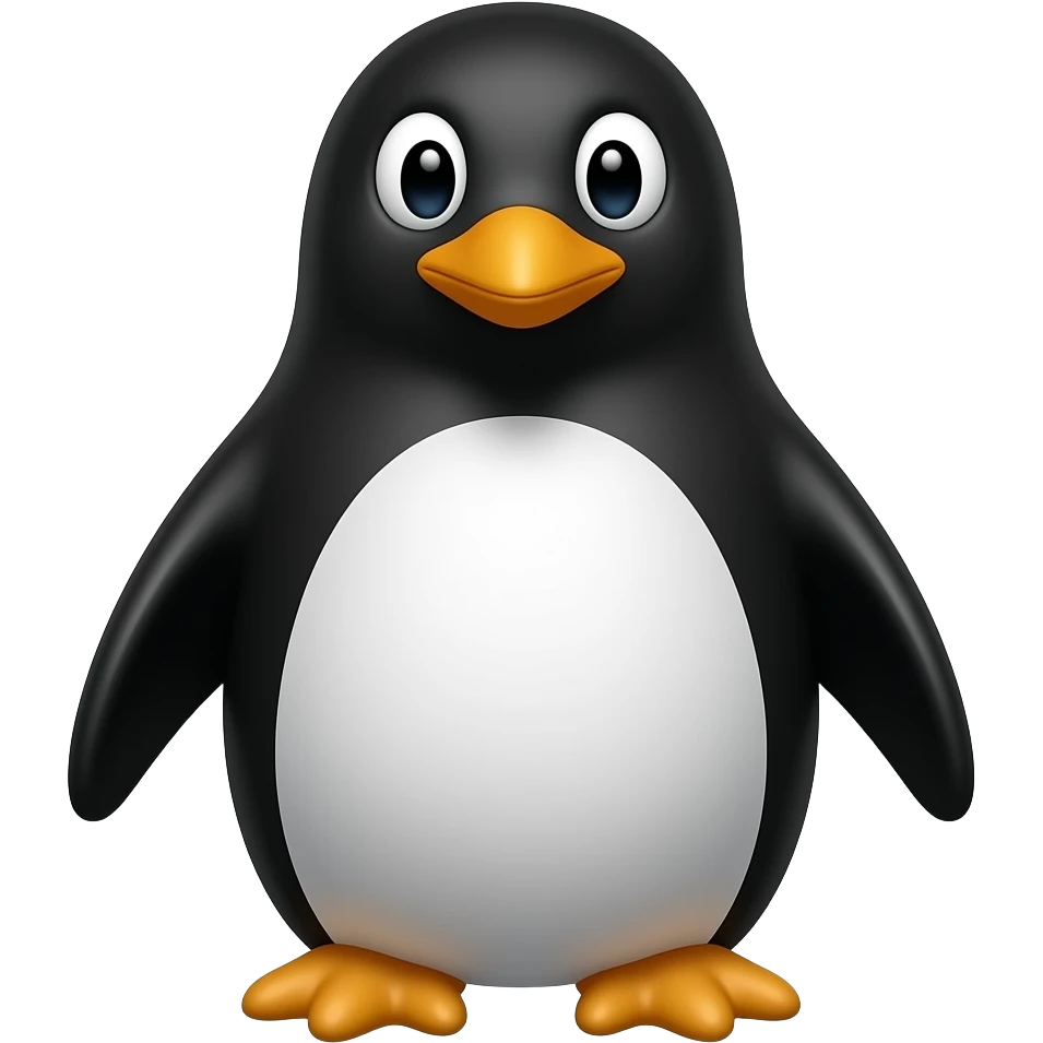 Completely black penguin emoji
