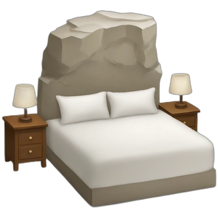 a bed made of rock. website emoji