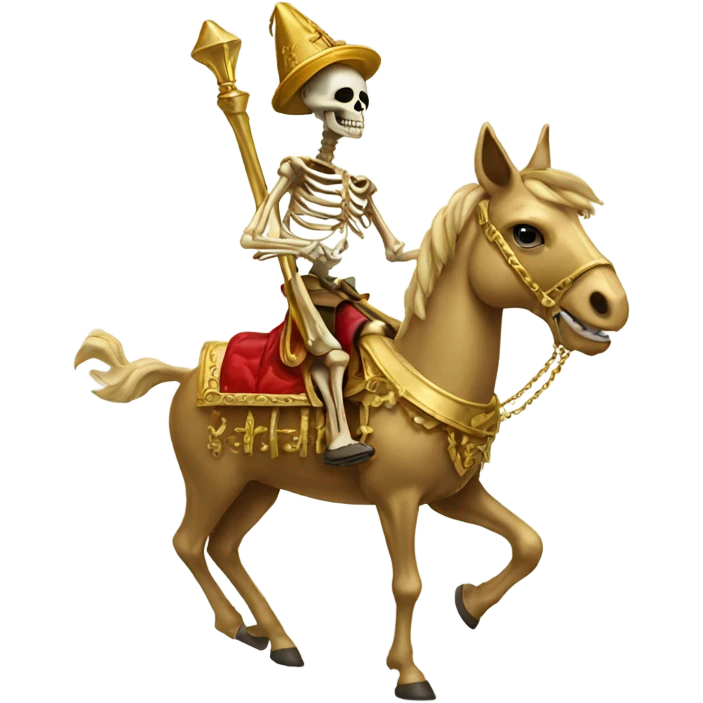 royal Golden skeleton riding donkey emoji