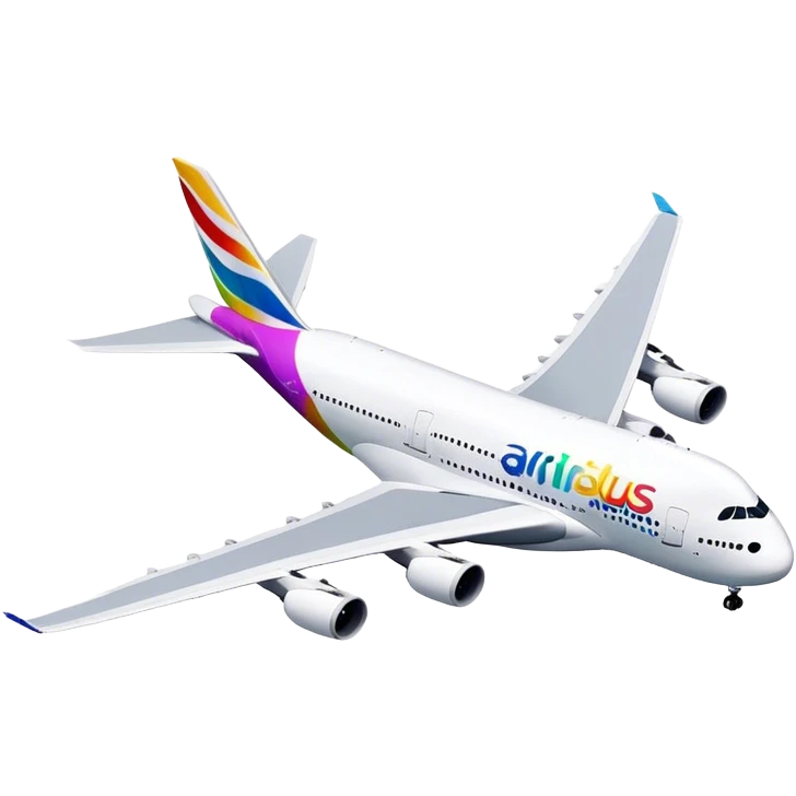Airbus A380 - Airbus (Model Year: 2021) (Iconic colour: White with colorful tail) emoji