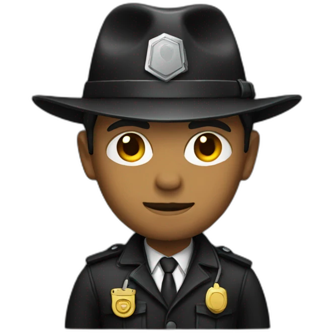 Detective wearing black outfit emoji