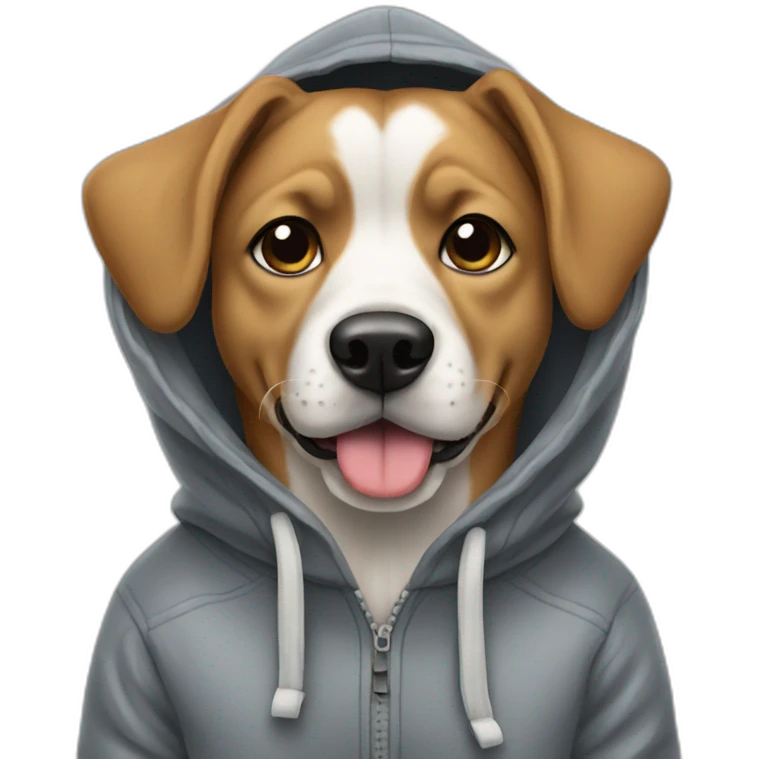Dog wearin a hoodie emoji