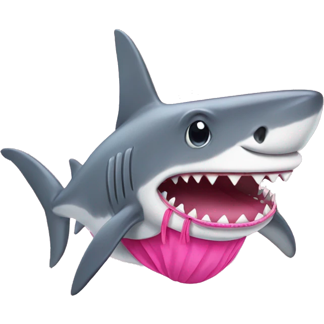Shark with a pink tutu  emoji