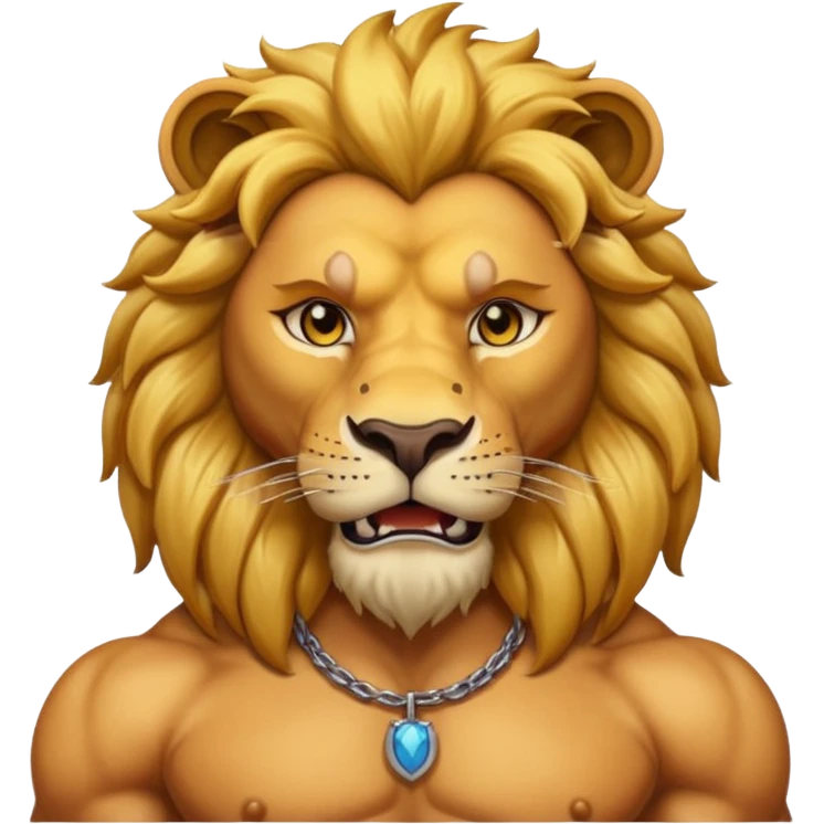 lion with a human neck emoji