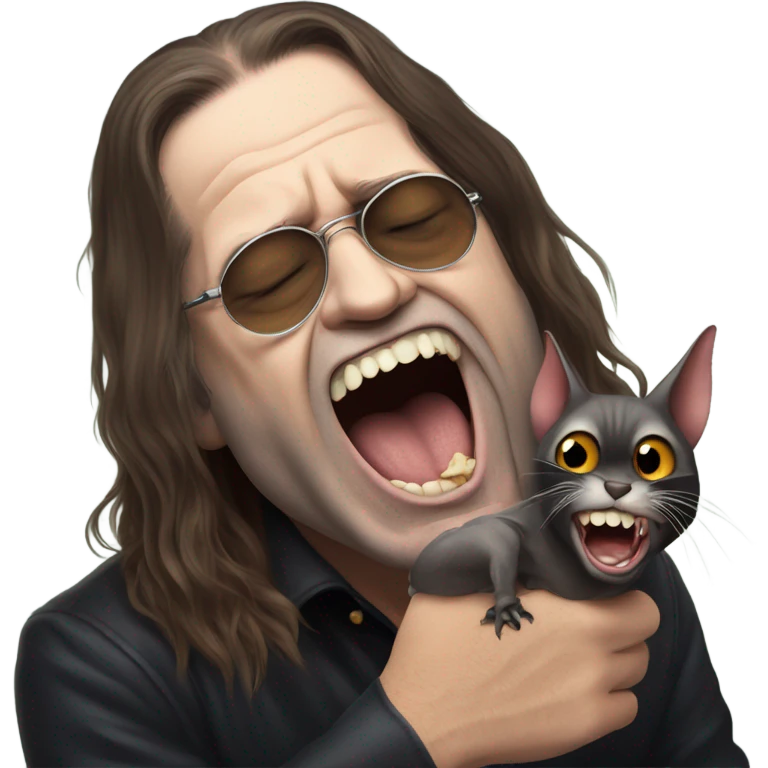 ozzy osbourne biting an animal like a bat emoji