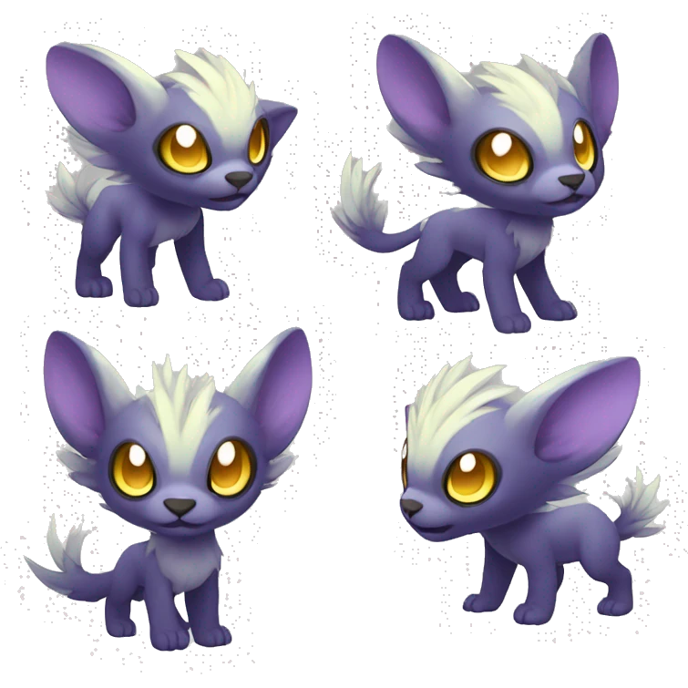 Cute cool shiny fantasy animal hybrid Fakemon full body emoji