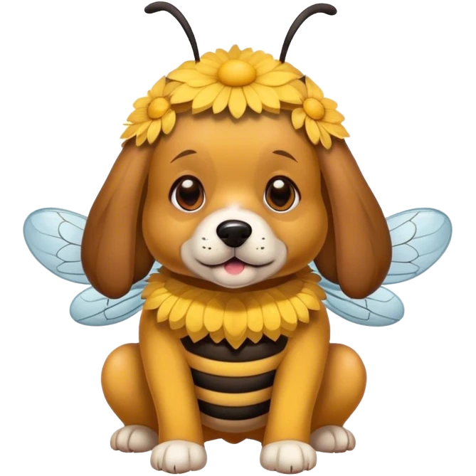 dog with a bee costume emoji