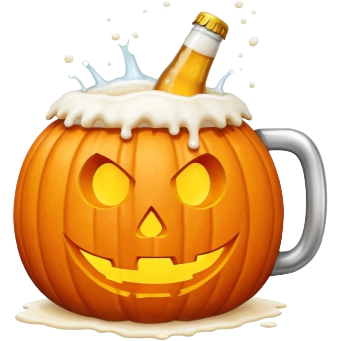 Halloween pumkin with beer emoji