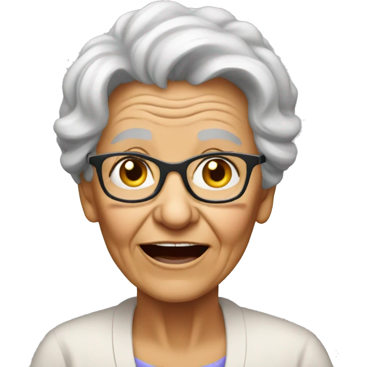 Crazy old grandmother emoji