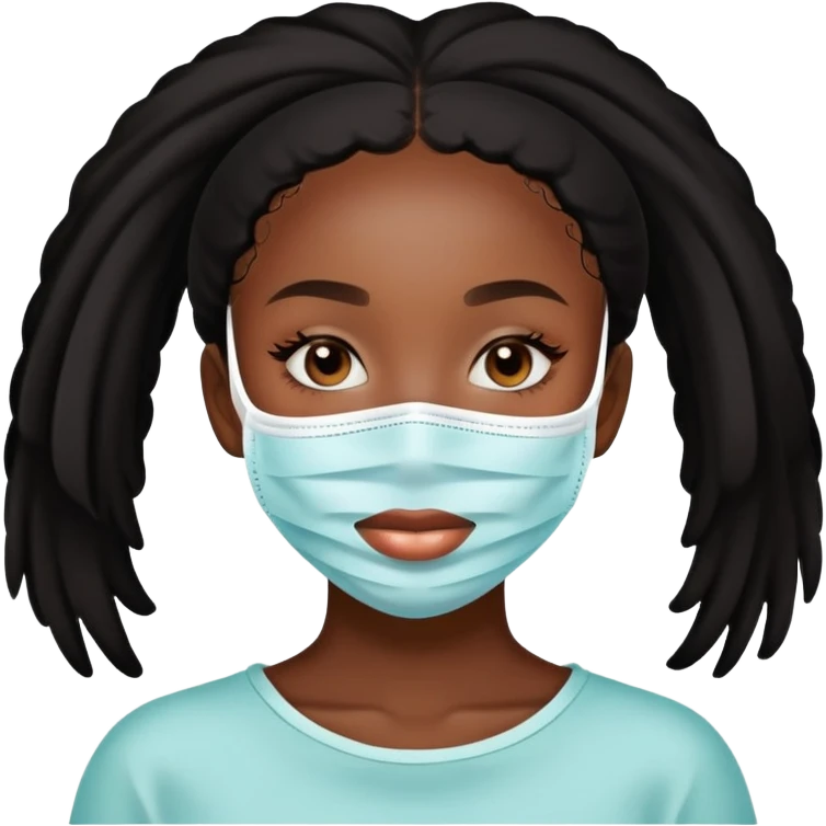 black girl skin care face mask emoji