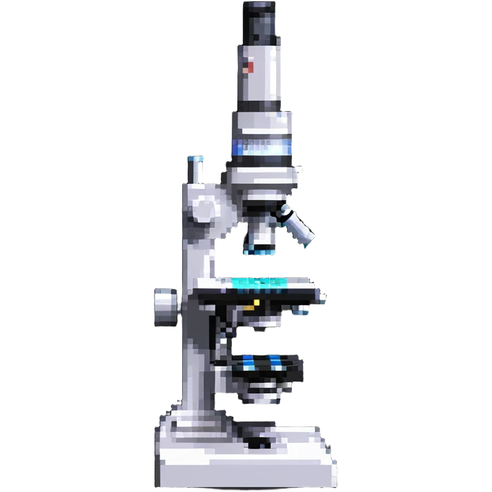 Research microscope on lab table emoji