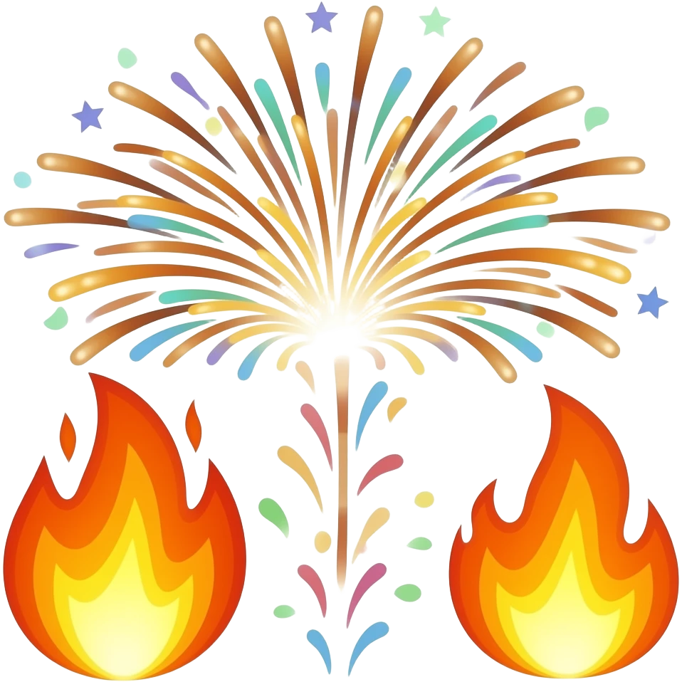 🎇🔥🎉 satukan gambar emoji