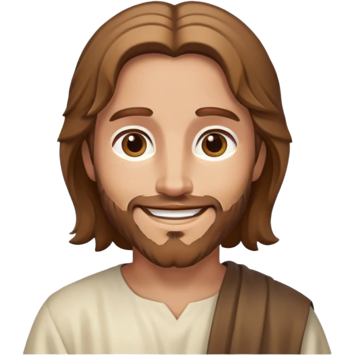 jesus with light brown hair smiling emoji