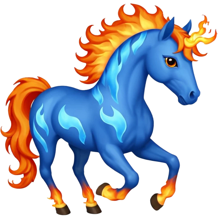 fire horse 2026 blue emoji