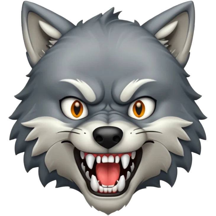 Wolf with teeth emoji