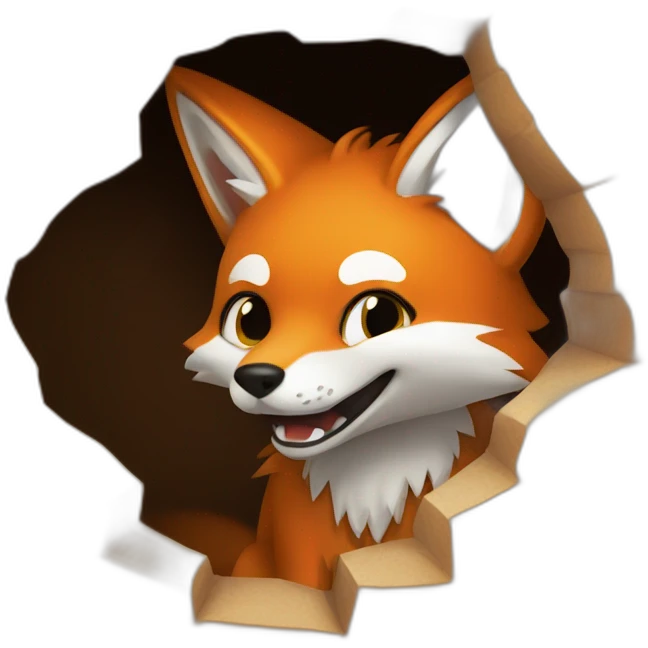 a fox trapped inside a hole emoji