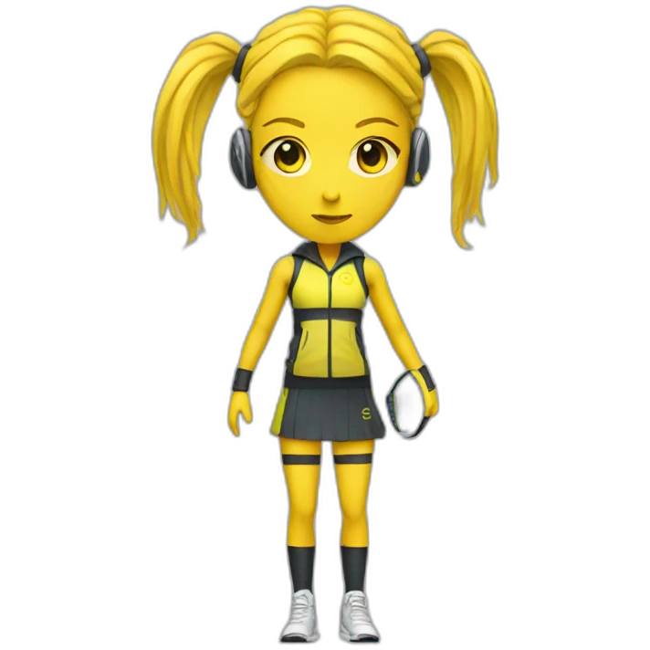 cyberpunk yellow girl in tennis uniform emoji