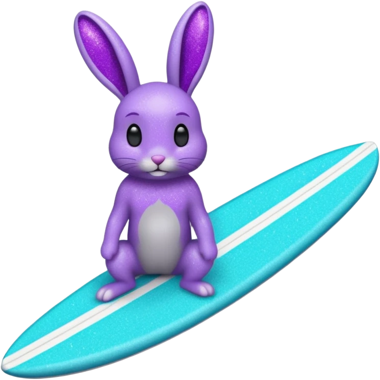 glitter gray bunny purple cian surf emoji
