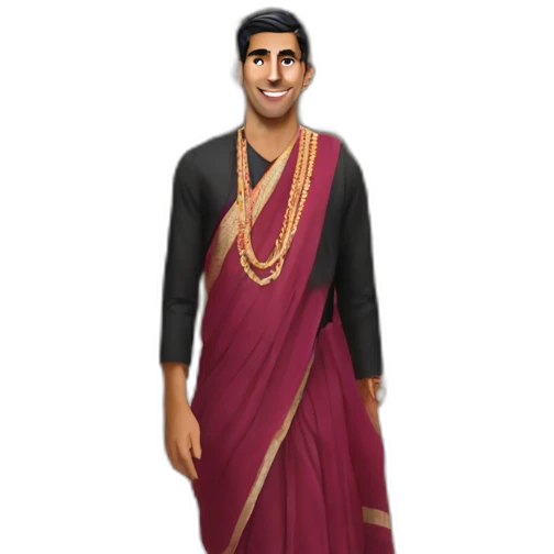 Rishi Sunak wearing a sari Houses of Parliament emoji