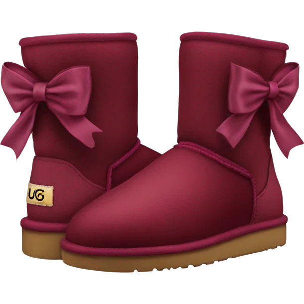 burgundy Ugg boots with bows emoji