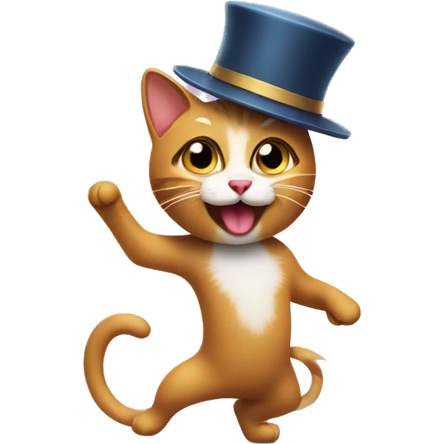 Cat wearing hat and dancing with dog  emoji