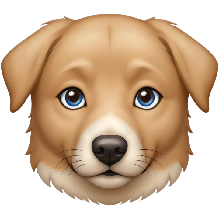 A shepard Labrador mix with one blue eye and one brown eye emoji