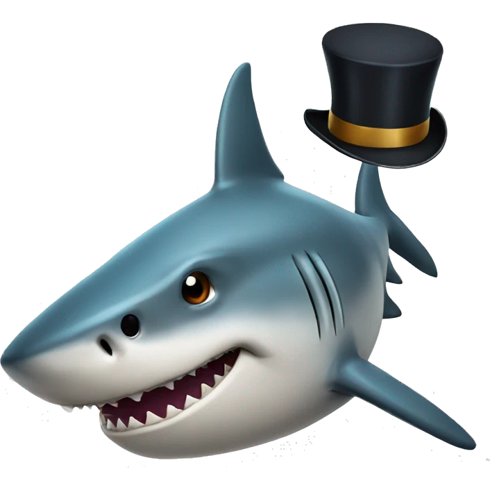 Shark with a tophat emoji